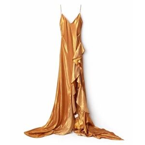 ✨🔥 GOLD GODDESS‎ ENERGY 🔥✨RetroFête New York Metallic Gold Floor-Length Gown 6
